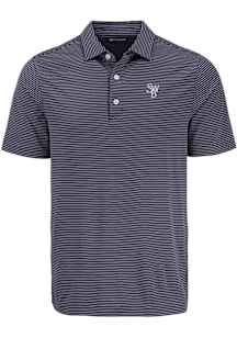 Cutter and Buck Scranton Wilkes Mens Navy Blue Forge Eco Fine Line Short Sleeve Polo