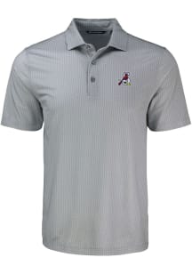 Cutter and Buck Springfield Cardinals Mens Grey Pike Shadow Check Short Sleeve Polo