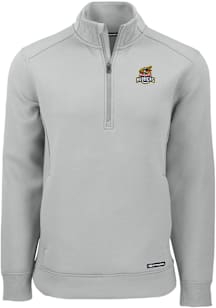 Cutter and Buck Toledo Mud Hens Mens Grey Roam Long Sleeve Qtr Zip Pullover
