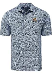 Cutter and Buck Toledo Mud Hens Mens Navy Blue Pike Flora Short Sleeve Polo
