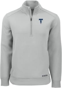 Cutter and Buck Tulsa Drillers Mens Grey Roam Long Sleeve Qtr Zip Pullover