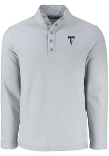 Cutter and Buck Tulsa Drillers Mens Grey Hunts Point Long Sleeve Qtr Zip Pullover