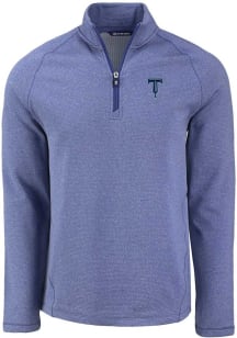 Cutter and Buck Tulsa Drillers Mens Blue Pehastin Long Sleeve Qtr Zip Pullover