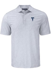 Cutter and Buck Tulsa Drillers Mens Grey Pike Flora Short Sleeve Polo