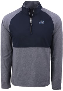 Cutter and Buck West Michigan Whitecaps Mens Navy Blue Adapt Eco Hybrid Long Sleeve Qtr Zip Pullov..