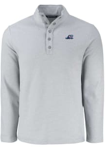Cutter and Buck West Michigan Whitecaps Mens Grey Hunts Point Long Sleeve Qtr Zip Pullover