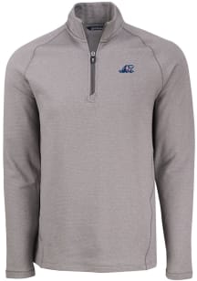 Cutter and Buck West Michigan Whitecaps Mens Grey Pehastin Long Sleeve Qtr Zip Pullover