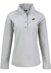 Cutter and Buck Akron RubberDucks Womens Grey Hunts Point Qtr Zip