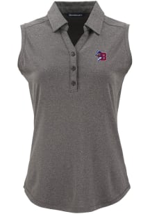 Cutter and Buck Buffalo Bisons Womens Black Forge Eco Sleeveless Polo Short Sleeve Polo Shirt