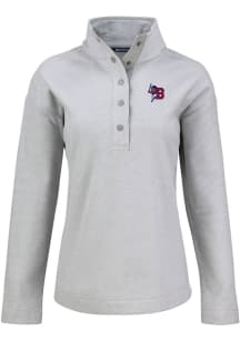 Cutter and Buck Buffalo Bisons Womens Grey Hunts Point Qtr Zip