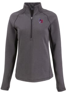 Cutter and Buck Buffalo Bisons Womens Black Pehastin Qtr Zip