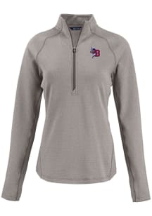 Cutter and Buck Buffalo Bisons Womens Grey Pehastin Qtr Zip