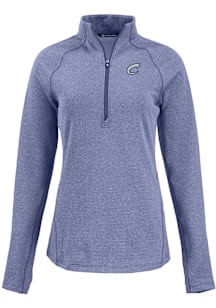 Cutter and Buck Columbus Clippers Womens Blue Pehastin Qtr Zip