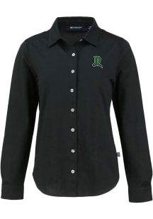 Cutter and Buck Dayton Dragons Womens Advantage Soft Pique Long Sleeve Black Dress Shirt