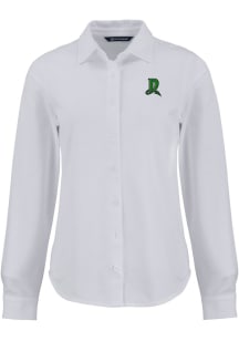 Cutter and Buck Dayton Dragons Womens Advantage Soft Pique Long Sleeve White Dress Shirt