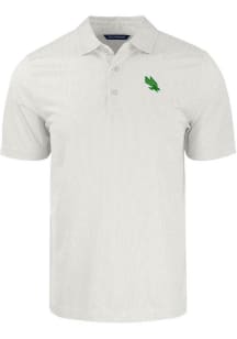 Cutter and Buck North Texas Mean Green Mens White Pike Symmetry Short Sleeve Polo