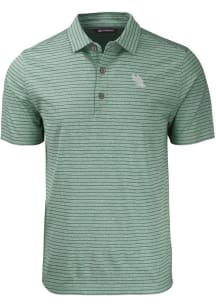 Cutter and Buck North Texas Mean Green Mens Green Forge Stripe Short Sleeve Polo