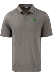 Cutter and Buck North Texas Mean Green Mens Grey Coastline Eco Short Sleeve Polo