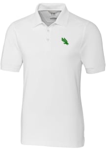 Cutter and Buck North Texas Mean Green Mens White Advantage Short Sleeve Polo