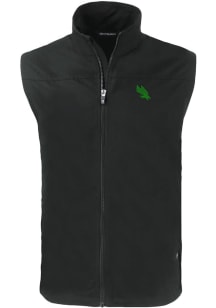 Cutter and Buck North Texas Mean Green Mens Black Logo Charter Sleeveless Jacket