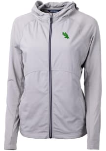 Cutter and Buck North Texas Mean Green Womens Grey Adapt Eco Light Weight Jacket