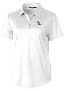 Cutter and Buck North Texas Mean Green Womens White Prospect Short Sleeve Polo Shirt