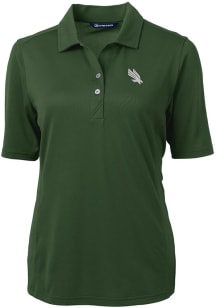 Cutter and Buck North Texas Mean Green Womens Green Virtue Eco Pique Short Sleeve Polo Shirt