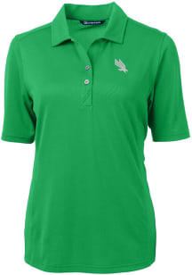 Cutter and Buck North Texas Mean Green Womens Kelly Green Virtue Eco Pique Short Sleeve Polo Shi..