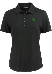 Cutter and Buck North Texas Mean Green Womens Black Coastline Eco Short Sleeve Polo Shirt