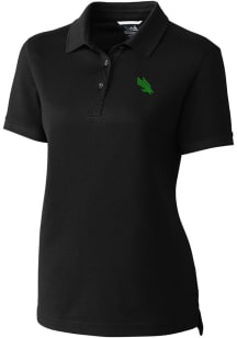 Cutter and Buck North Texas Mean Green Womens Black Advantage Short Sleeve Polo Shirt