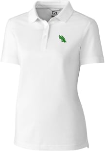 Cutter and Buck North Texas Mean Green Womens White Advantage Short Sleeve Polo Shirt