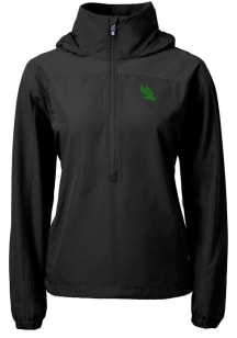 Cutter and Buck North Texas Mean Green Womens Black Charter Eco Long Sleeve Pullover