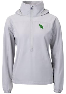 Cutter and Buck North Texas Mean Green Womens Grey Charter Eco Long Sleeve Pullover