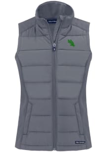 Cutter and Buck North Texas Mean Green Womens Grey Evoke Vest