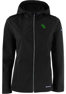 Cutter and Buck North Texas Mean Green Womens Black Evoke Light Weight Jacket