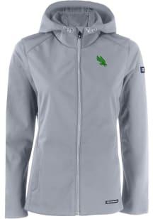 Cutter and Buck North Texas Mean Green Womens Charcoal Evoke Light Weight Jacket