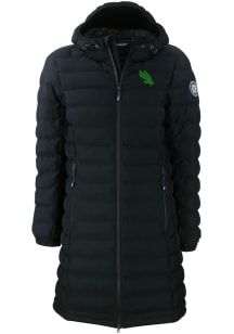 Cutter and Buck North Texas Mean Green Womens Black Mission Ridge Repreve Long Heavy Weight Jack..