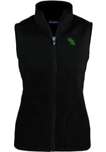 Cutter and Buck North Texas Mean Green Womens Black Cascade Sherpa Vest