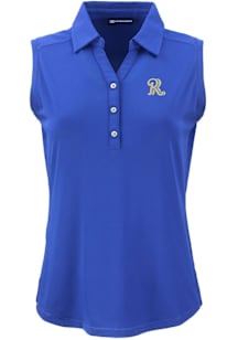 Cutter and Buck Frisco Rough Riders Womens Blue Forge Eco Sleeveless Polo Short Sleeve Polo Shirt