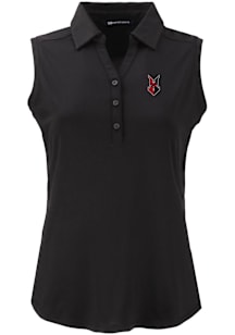 Cutter and Buck Indianapolis Indians Womens Black Forge Eco Sleeveless Polo Short Sleeve Polo Shir..