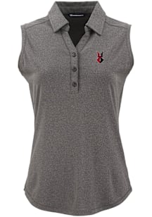 Cutter and Buck Indianapolis Indians Womens Black Forge Eco Sleeveless Polo Short Sleeve Polo Shir..