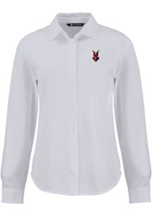 Cutter and Buck Indianapolis Indians Womens Advantage Soft Pique Long Sleeve White Dress Shirt