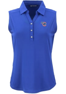 Cutter and Buck Iowa Cubs Womens Blue Forge Eco Sleeveless Polo Short Sleeve Polo Shirt