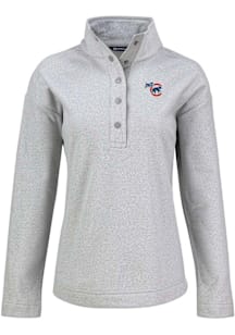 Cutter and Buck Iowa Cubs Womens Grey Hunts Point Qtr Zip