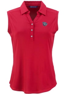 Cutter and Buck Lehigh Valley Ironpigs Womens Cardinal Forge Eco Sleeveless Polo Short Sleeve Polo..