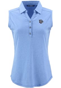 Cutter and Buck Lehigh Valley Ironpigs Womens Blue Forge Eco Sleeveless Polo Short Sleeve Polo Shi..