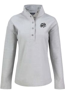 Cutter and Buck Omaha Storm Chasers Womens Grey Hunts Point Qtr Zip