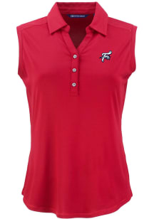 Cutter and Buck Reading Fightin Phils Womens Cardinal Forge Eco Sleeveless Polo Short Sleeve Polo..