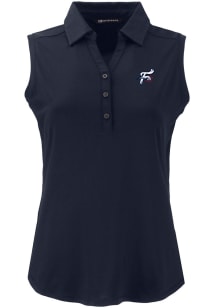 Cutter and Buck Reading Fightin Phils Womens Navy Blue Forge Eco Sleeveless Polo Short Sleeve Polo..