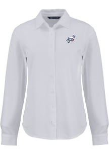 Cutter and Buck Reading Fightin Phils Womens Advantage Soft Pique Long Sleeve White Dress Shirt